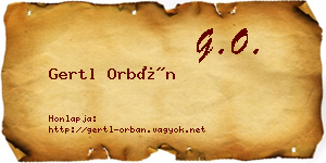 Gertl Orbán névjegykártya
